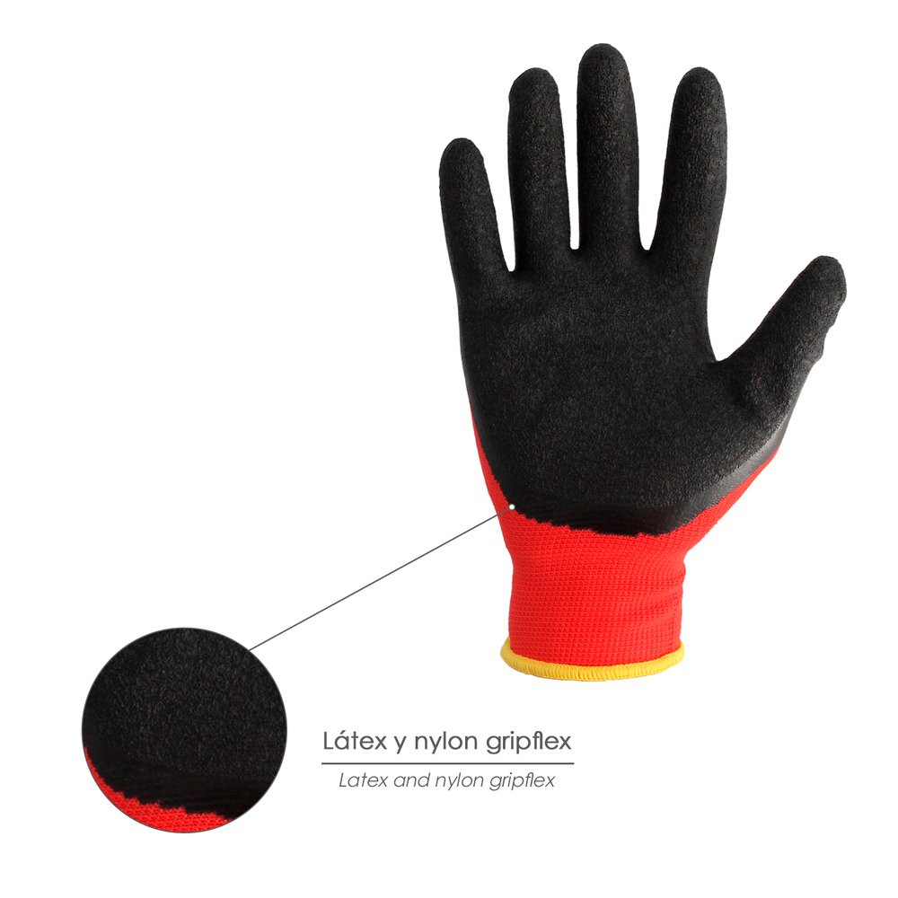 Guantes Latex / Nylon Gripflex Talla  7" (Par) - Imagen 2