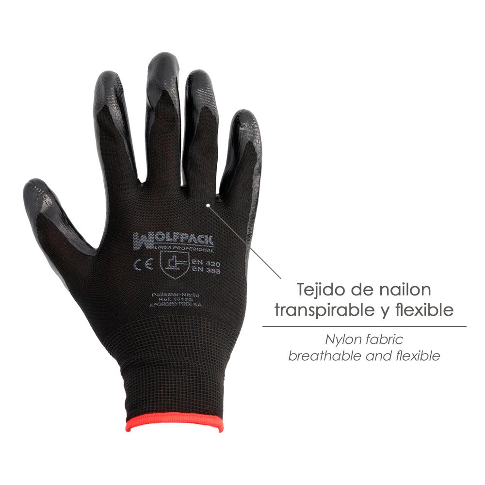Guantes Nitrilo / Nylon Impregnado 8" (Par) - Imagen 3