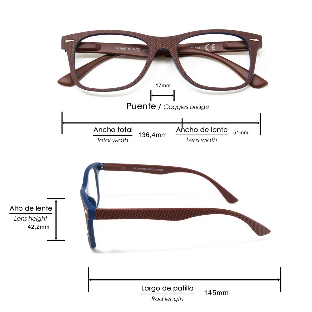 Gafas Lectura Illinois Rojas Aumento +1,5 Gafas De Vista, Gafas De Aumento, Gafas Visión Borrosa - Imagen 2