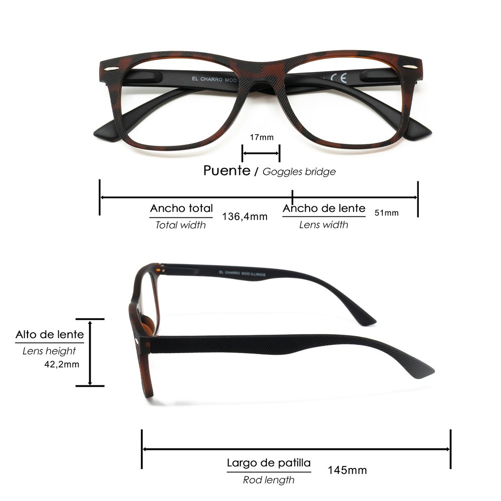 Gafas Lectura Illinois Estampado Carey Aumento +2,5 Gafas De Vista, Gafas De Aumento, Gafas Visión Borrosa - Imagen 2