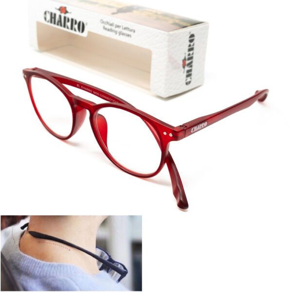 Gafas Lectura Connecticut Color Rojo Aumento +1,5 Patillas Para Colgar Del Cuello , Gafas De Vista, Gafas De Aumento - Imagen 3