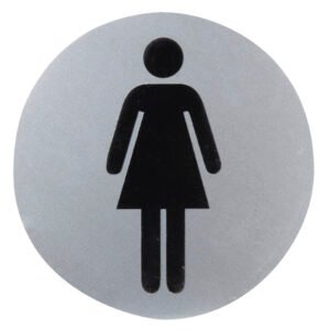 Cartel Aluminio Baño Mujer Ø12 cm.