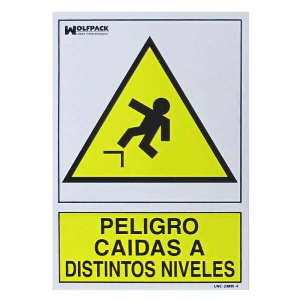 Cartel Peligro Caidas a Distintos Niveles 30x21 - Imagen 2