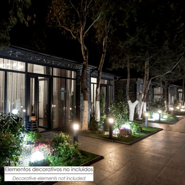 Poste Baliza Jardin Ip44 Con Enchufe Negro - Imagen 6