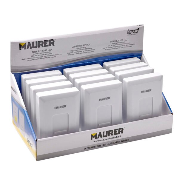 Linterna / Luces Led Para Pared / Armario Tipo Interruptor A pilas (4 AAAA)	400 Lumenes (Fijación Mediante Pegatina o Iman) - Imagen 3