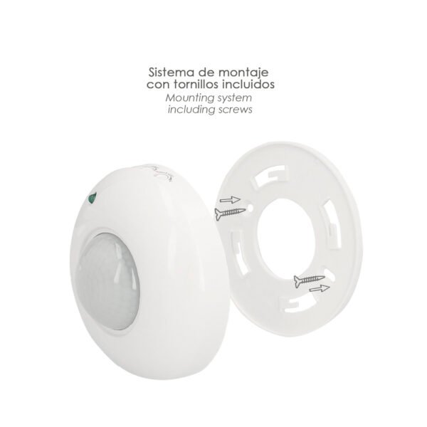 Detector De Movimiento Por Infrarrojos Con Sensor Crepuscular 360°. Ajustable - Imagen 4