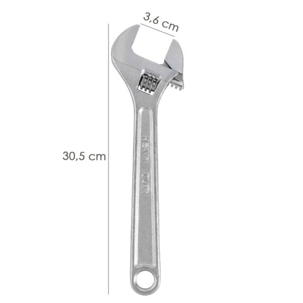 Llave Ajustable Moleta 12" / 300 mm. Llave Inglesa, Llave Apriete, Llave Ajustable - Imagen 2