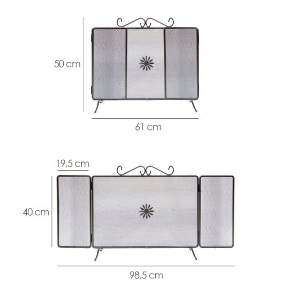 Pantalla Chimenea 98,5 x 50 (Alt) cm. Salvachispas, Protector Chimenea, Protector Rejilla Chimenea. - Imagen 2
