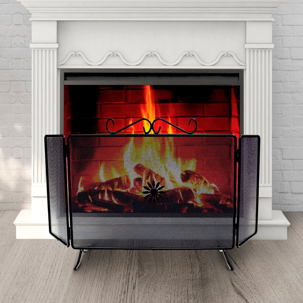 Pantalla Chimenea 98,5 x 50 (Alt) cm. Salvachispas, Protector Chimenea, Protector Rejilla Chimenea. - Imagen 3