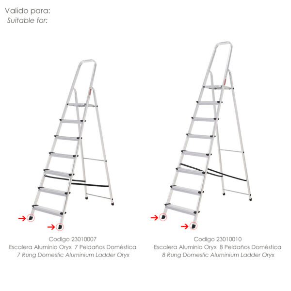 Contera Escaleras Aluminio Oryx Delantera de 7 y 8 Peldaños - Imagen 2
