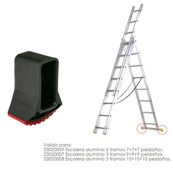 Contera Escalera Larguero Aluminio Industrial 10+10+10 / 9+9+9 / 7+7+7 Peldaños Version 2019 - Imagen 2