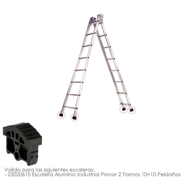 Contera Para Escalera Pronor 2 Tramos Con 10+10 Peldaños ( Perfil 66 mm.) - Imagen 2