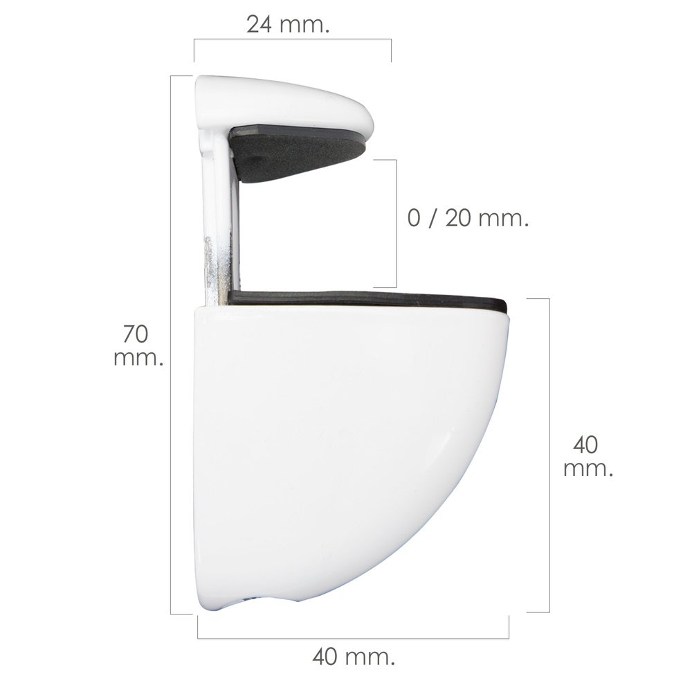Soporte Pelicano Regulable Para Estante 1 / 20 mm. Blanco  (1 Pieza) - Imagen 2